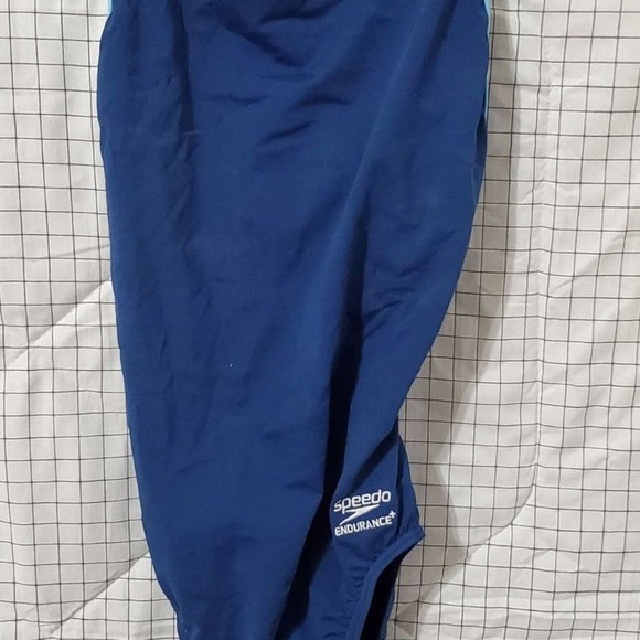 Two Tone Blue Speedo Swimsuit - Size 6 - Picture 1 of 5